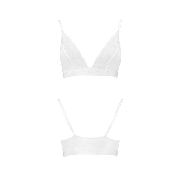 Еластичний топ з мереживом Passion PS001 TOP XL, white SO4190 фото