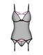 Корсет Obsessive Novenes corset & thong, XL/2XL, прозорий, відкрита спина, стрінги в комплекті SX0615 фото 4