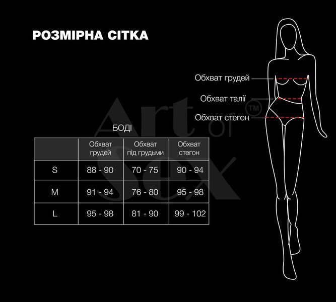 Лаковане боді Art of Sex - Jazz, колір чорний с эфектом голограми, розмір M SX3778 фото