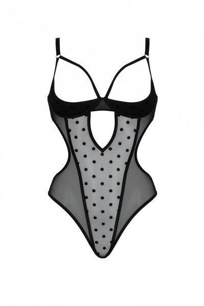 Еротичне боді Passion MARINA BODY, XXL/XXXL, black, з відкритими чашками SO9719 фото