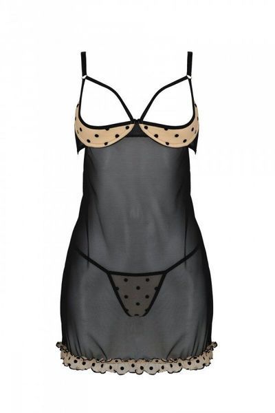 Еротичний пеньюар Passion MARINA CHEMISE, L/XL, beige SO9720 фото