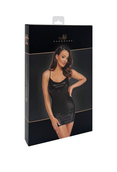 Сукня Noir Handmade F307 Mirage wetlook mini dress with jewelry rhinestone chain - XXL SX0283 фото