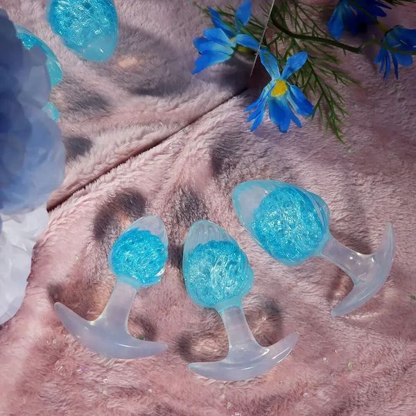 Анальна пробка Liebe Seele Icecream-shaped Crystal Anal Plug - Blue Medium SX4863 фото