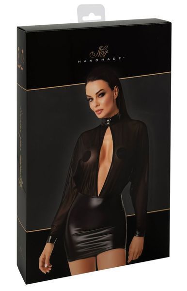 Сукня Noir Handmade F348 Powerwetlook and tulle dress - 3XL SX2094 фото