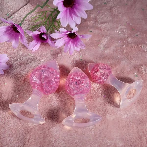 Анальна пробка Liebe Seele Heart-shaped Crystal Anal Plug - Pink Small SX4864 фото