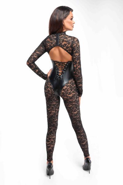 Комбінезон Noir Handmade F299 Enigma, 3XL, мереживо, довгий рукав, імітація корсета, доступ SX0236 фото