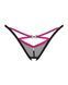 Трусики-стрінги Obsessive Novenes crotchless thong, M/L, сітка, стрепи, прикраса зі стразами, відкри SX0623 фото 3