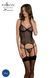 Корсет Passion LEAFA CORSET black, XXL/XXXL, м'які чашки, затискачі для панчіх, стрінги в комплекті SX0505 фото 1