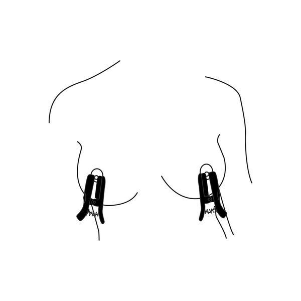 Затискачі для сосків з вібрацією Bedroom Fantasies Vibrating Nipple Clamps - Black SX5027 фото