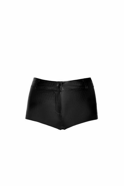 Шортики Noir Handmade F318 Wild, 3XL, black, під латекс, крокодиловий принт, з доступом SX0338 фото