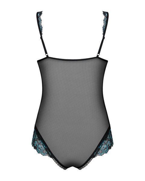 Сітчасте боді на кісточках Obsessive Amanta teddy S/M, чорне, з доступом SO7198 фото