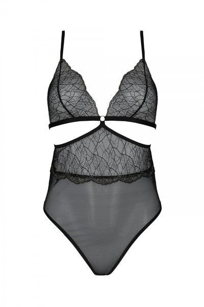 Боді Passion AMBERLY BODY black, S/M, відкрита спина, низ стрінги SX0456 фото