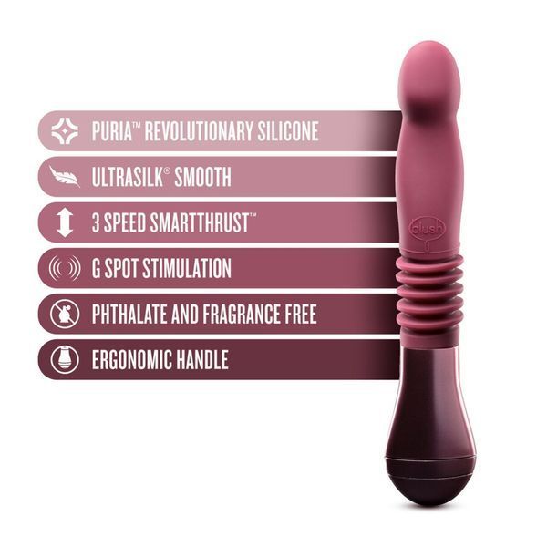 Пульсатор для точки G Blush Temptasia &ndash; Trixie Thrusting Dildo &ndash; Wine Red, 3 швидкості SO8835 фото