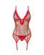 Корсет Obsessive Jollymore corset, XS/S, у клітинку, з мереживом, пажі для панчіх, стрінги в комплекті SX1149 фото 3
