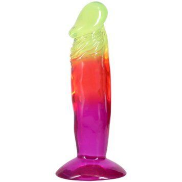 Фалоімітатор Doc Johnson Crystal Jellies - 6.5 Inch Classic Dong - Rainbow SX4489 фото