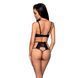 Комплект білизни Passion TASMINA SET S/M black, ліф, високі трусики з корсетом ззаду SO8491 фото 2