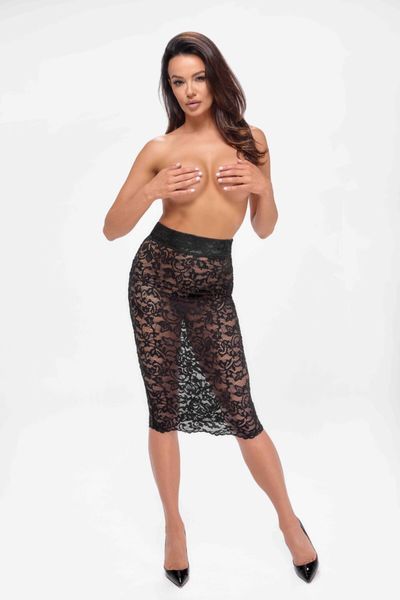 Спідниця Noir Handmade F302 Ambivalence, XXL, black, мереживо, довжина за коліна, шнурівка ззаду SX0253 фото