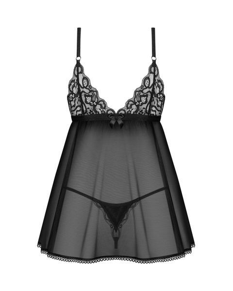Пеньюар і трусики Obsessive Blomentis babydoll & thong M/L SX1024 фото