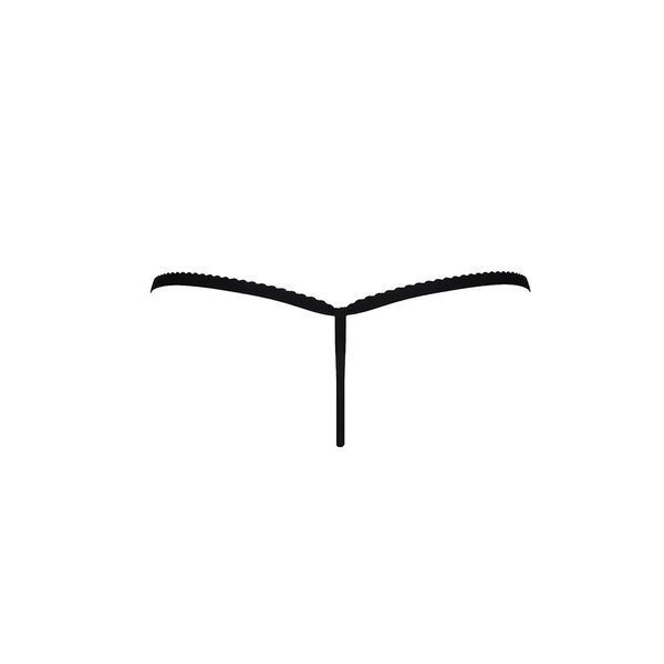 Трусики мереживні Passion Exclusive ATHENA THONG L/XL, black PS21907 фото