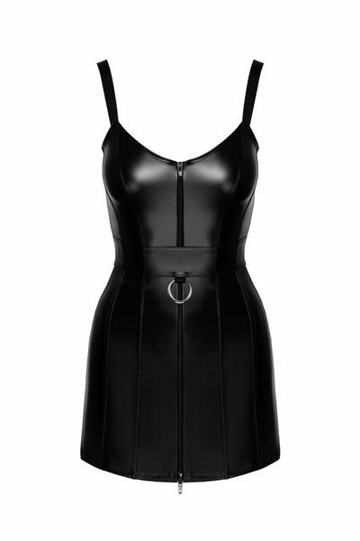 Сукня Noir Handmade F320 Starlet, 3XL, під латекс, міні, блискавка по всій довжині, кільце на поясі SX0356 фото