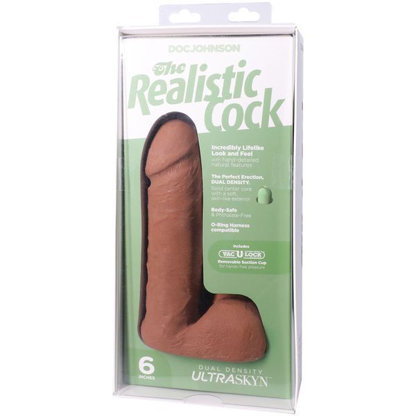 Фалоімітатор Doc Johnson The Realistic Cock ULTRASKYN - 6 Inch with Balls Caramel SX4446 фото