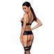 Корсет з відкритими грудьми Passion JANNIES CORSET XXL/XXXL black, стрінги в наборі SO8447 фото 2
