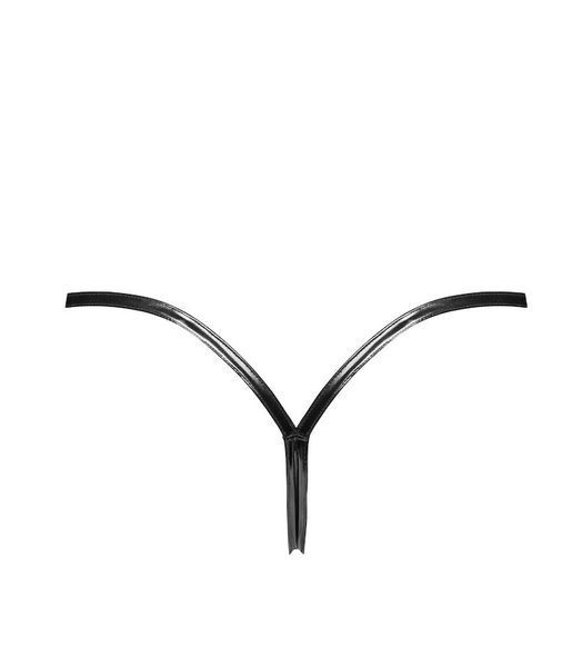 Трусики Noir Handmade P014 Dominae PVC panty with silver clasp XL SX4226 фото