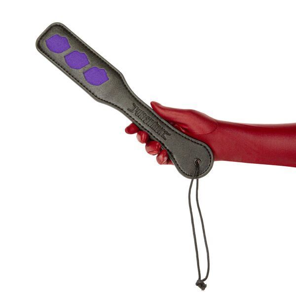Паддл Punishment &ndash; Purple Lips Paddle &ndash; Black, залишає слід у вигляді поцілунку SX2232 фото