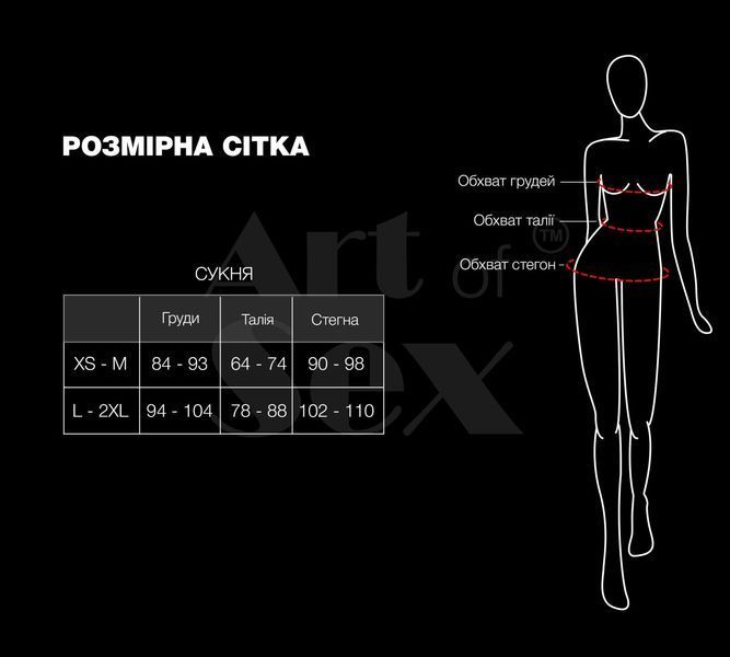 Сексуальна сукня із сітки Art of Sex - Sharlotte чорно-червона L-2XL SX2439 фото