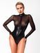 Боді Noir Handmade F321 Edge, 3XL, низ під латекс, верх сітка, блискавка на все тіло, декор кільця SX0362 фото 3