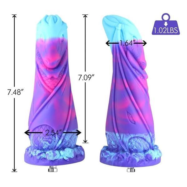 Фалоімітатор для секс-машин Hismith 7.48&Prime; Silicone Dildo HSA139 Monster Series, система KlicLok SO9969 фото