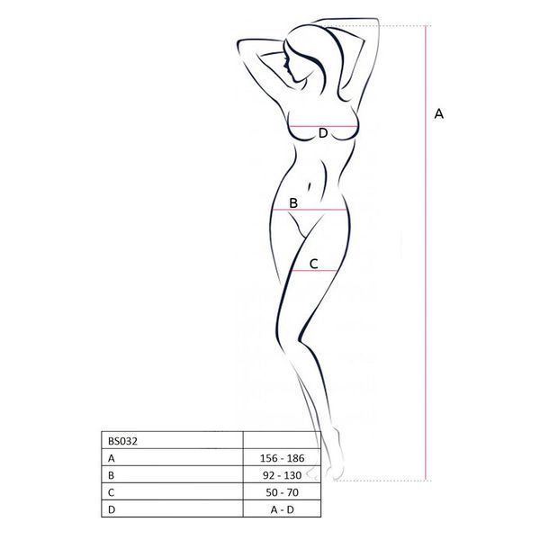 Бодістокінг Passion BS032 white, комбінезон, топ і велика сітка PBS032W фото