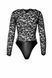 Боді Noir Handmade F296 Psyche, XL, мереживо, довгий рукав, низ під латекс, з доступом SX0216 фото 7