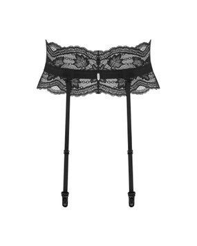 Пояс для панчіх Obsessive Nutris garter belt, XL/2XL, мереживний, з довгими пажами SX1174 фото
