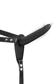 Страпон з вібрацією Fetish Tentation Vibrating Strap-On with Dildo Black (м'ята упаковка!!!) SO3749-R фото